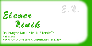 elemer minik business card